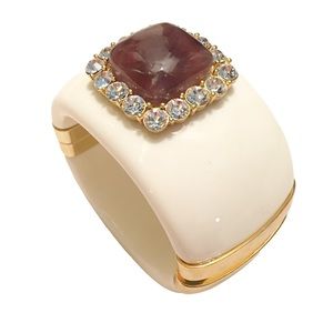 Resin cuff with crystal details